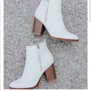 Brand new white booties
